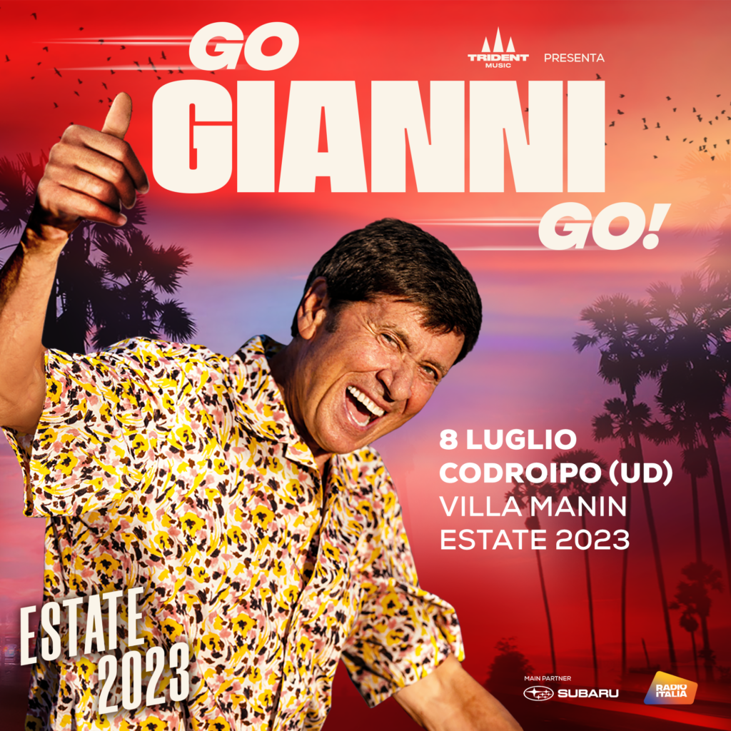 Gianni Morandi tour Go Gianni Go! estate 2023 8 luglio Villa Manin