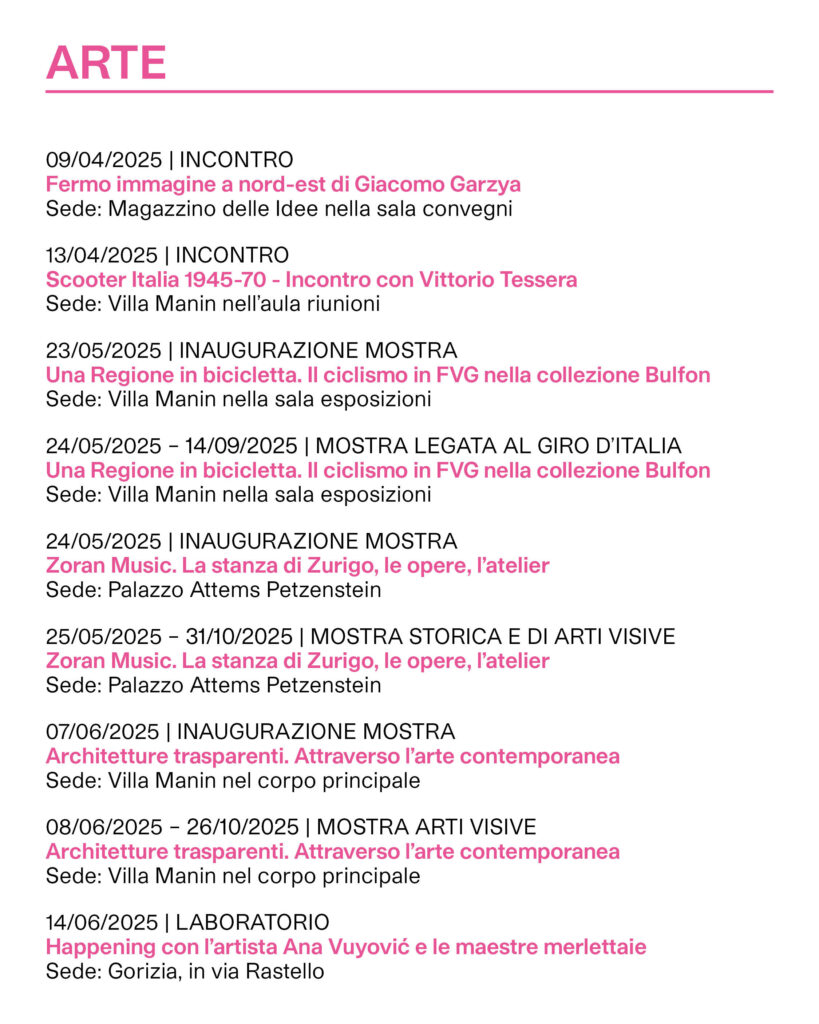 Calendario eventi ERPAC ARTE parte 2