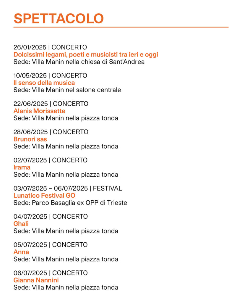 Calendario eventi ERPAC SPETTACOLO parte 1