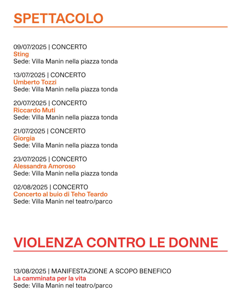 Calendario eventi ERPAC SPETTACOLO parte 2
