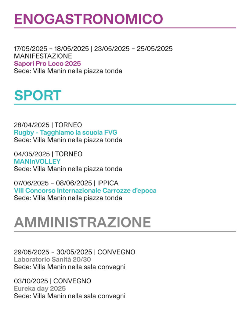 Calendario eventi ERPAC EVENTI parte 2
