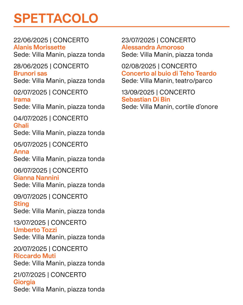 Calendario ERPAC 2025 spettacolo